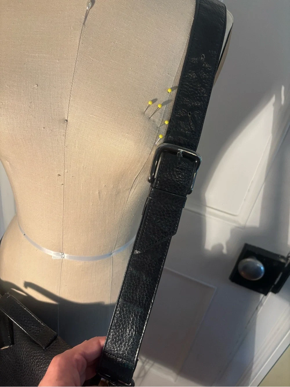 A Vintage Leather & Nylon Emporio Armani Messenger Crossbody Bag